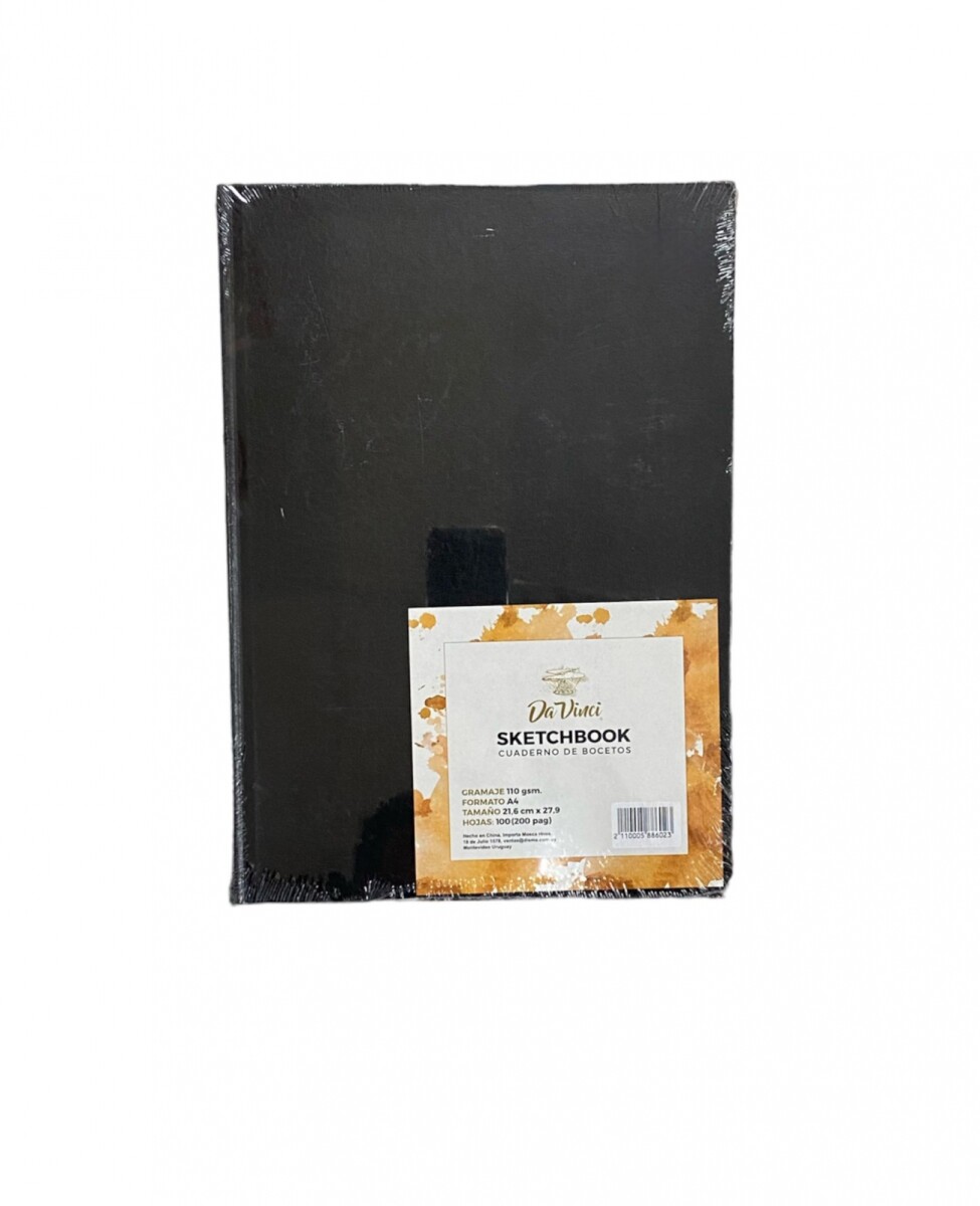 Sketchbook Cosido DaVinci A4 100 hojas - Negro 