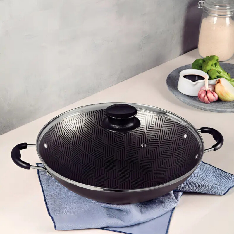 Sartén Wok Tramontina Paris c/tapa vidro 32 cm 4,4 L Sartén Wok Tramontina Paris c/tapa vidro 32 cm 4,4 L