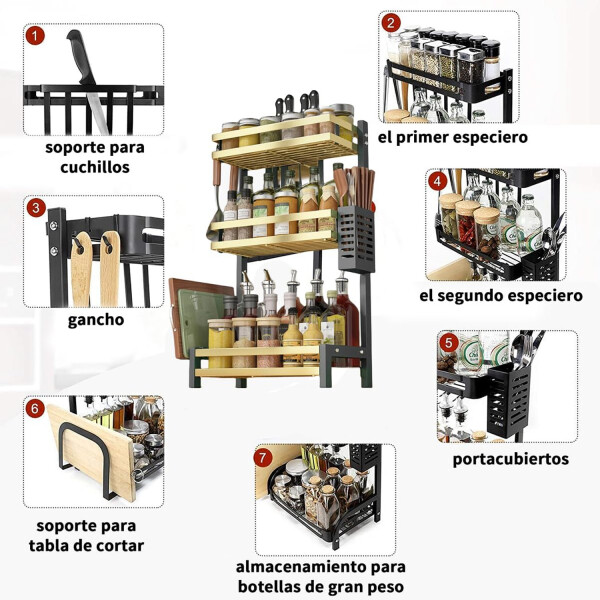 Estante Organizador Especieros Frascos Utensilios Aceiteras Cocina Vajilla Cubiertos Imback Estante Organizador Especieros Frascos Utensilios Aceiteras Cocina Vajilla Cubiertos Imback
