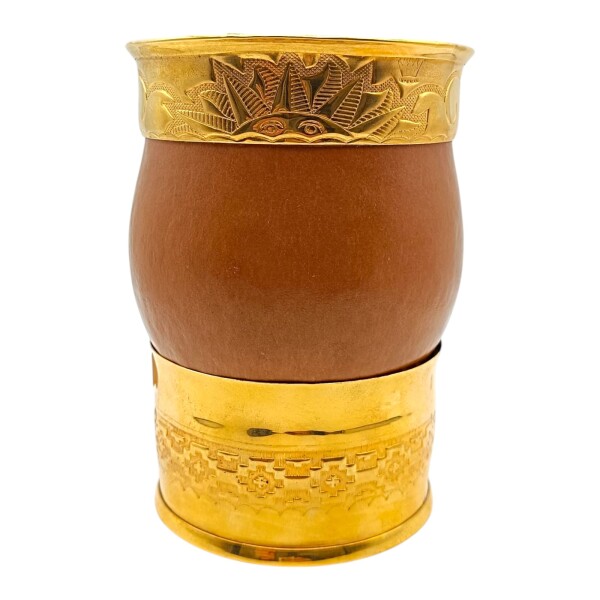 MATE IMPERIAL ALPACA BAÑADA EN ORO 48 marrónuniforme