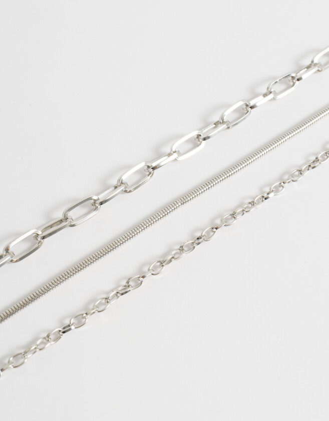 Collares Cortos De metal Set De Collares Cortos De Metal - Plateado