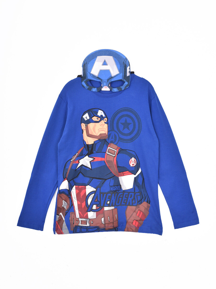 REMERA AVENGERS CON MÁSCARA - AZUL 