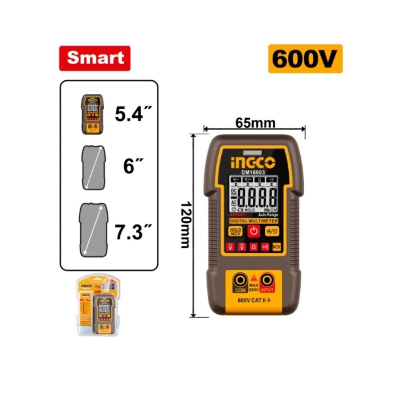 Tester multimetro INGCO Digital 600V modelo DM16003 Tester multimetro INGCO Digital 600V modelo DM16003