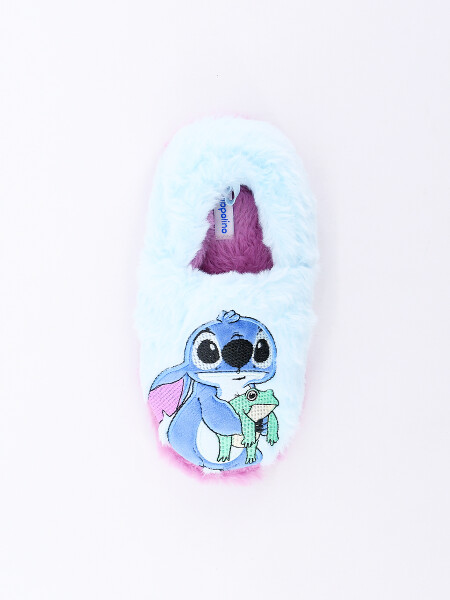 PANTUFLAS STITCH AND FROG CELESTE