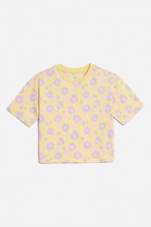 T-shirt animal print AMARILLO
