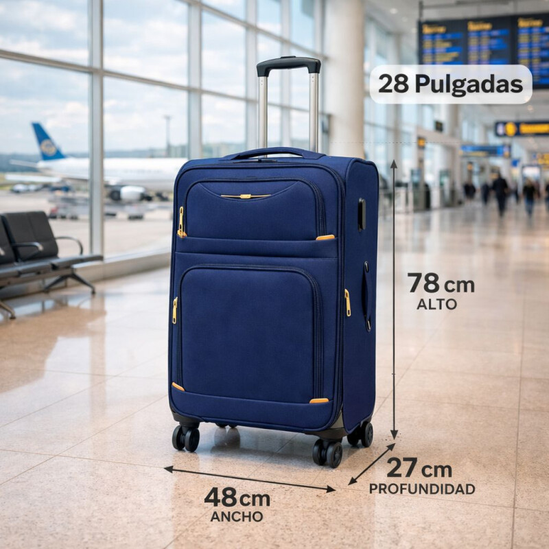 Valija de Tela Oxford con Ruedas 28' Azul