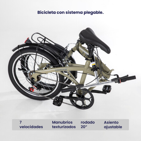 Bicicleta Plegable Rodado 20 Shimano Parrilla Olive