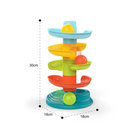 Juego Didáctico Torre 30Cm Pista Tobogán Pelota Bebé Huanger Multicolor