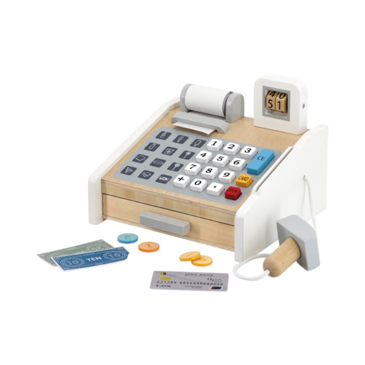 Caja Registradora En Madera Viga 