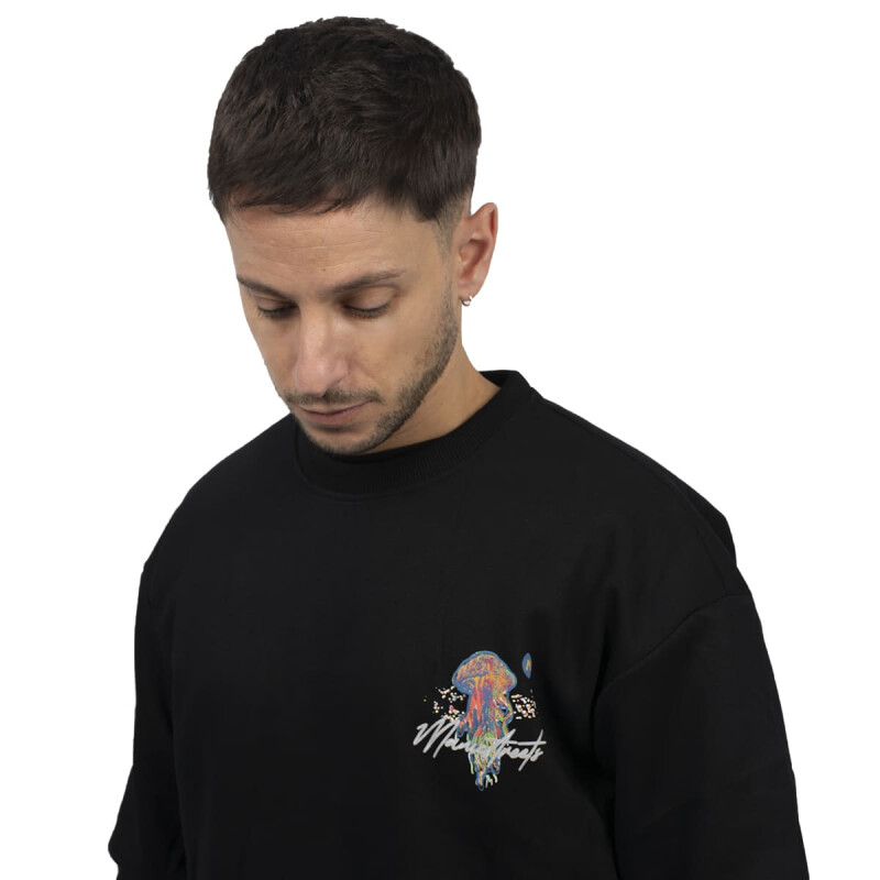 BUZOS ACTIVE HODDIE CON ESTAMPA Unisex - XC03 Negro