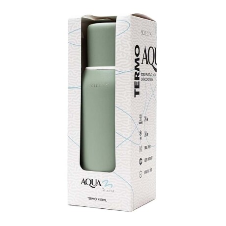 Kit Aqua de Termo 750Ml y Mate c/Tapa Acero Inox Doble Pared Verde Oliva
