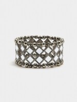 Pulsera Elástica De Rombos Espejo plateado