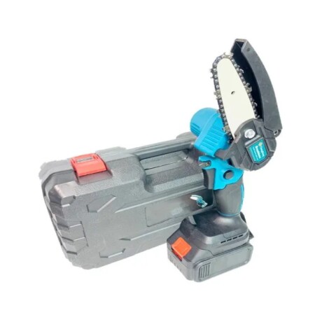 MINI MOTOSIERRA CON UN BATERÍAS COLOR AZUL AZUL