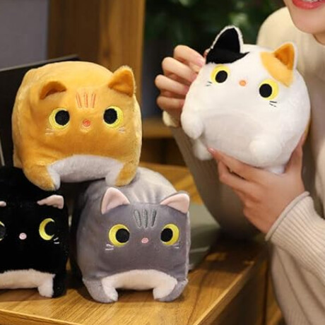 Peluche de gatito cuadrado chico Gris