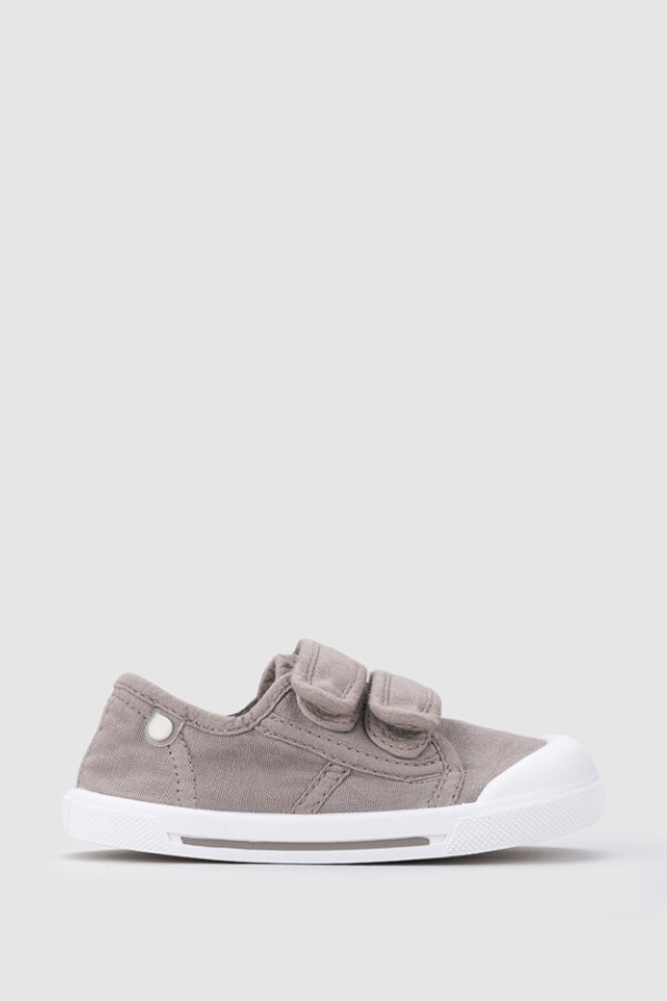 Zapatilla dos velcros Canvas V Topo Gris