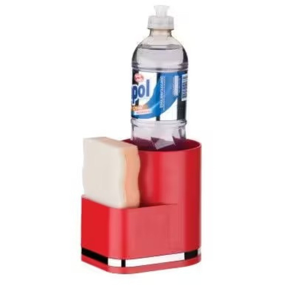 SOPORTE PARA DETERGENTE Y ESPONJA ROJO Soporte Para Detergente Y Esponja Rojo