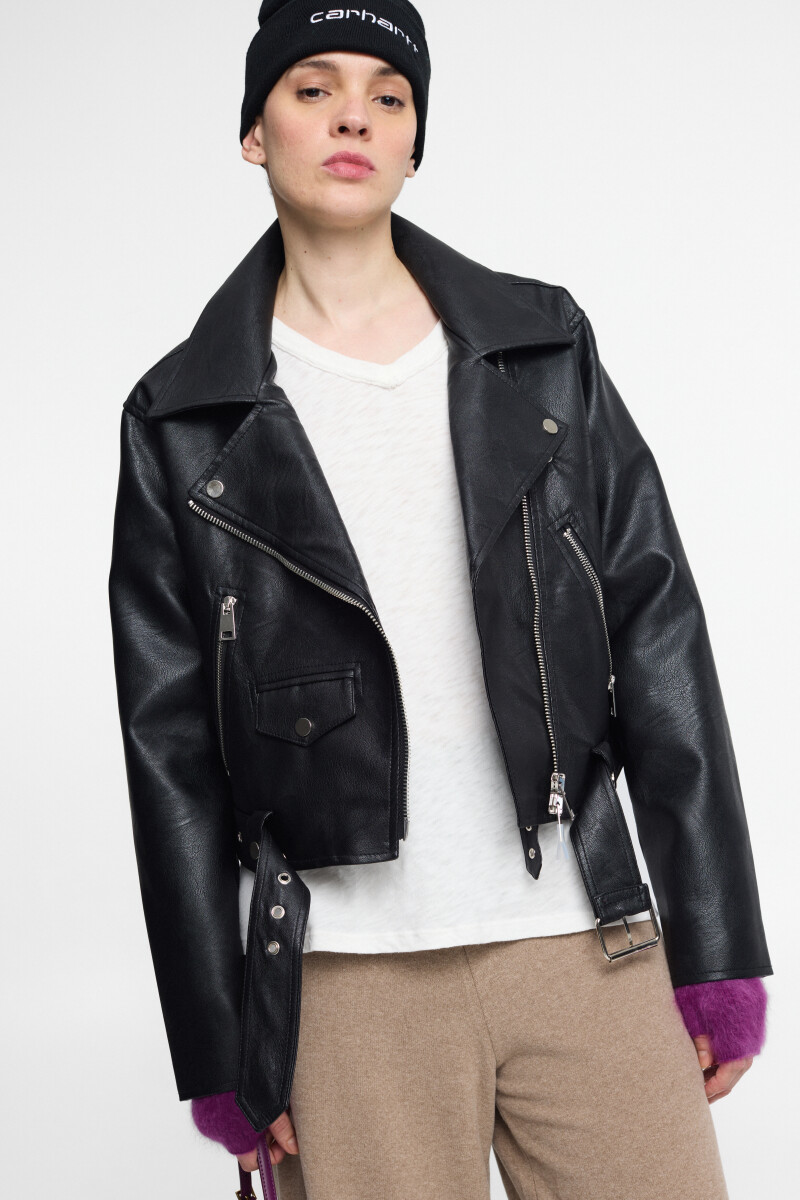 CHAQUETA BIKER Negro