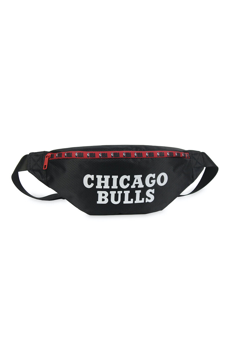 Riñonera nylon doble cierre Chicago Bulls - NBA Negro
