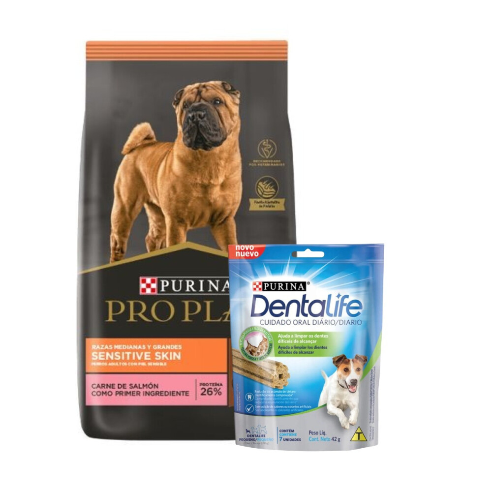 PRO PLAN SENSITIVE SKIN DOG RZ MED GRND 3 KG + DENTALIFE PERROS RAZAS PEQUEÑAS 42 G PRO PLAN SENSITIVE SKIN DOG RZ MED GRND 3 KG + DENTALIFE PERROS RAZAS PEQUEÑAS 42 G