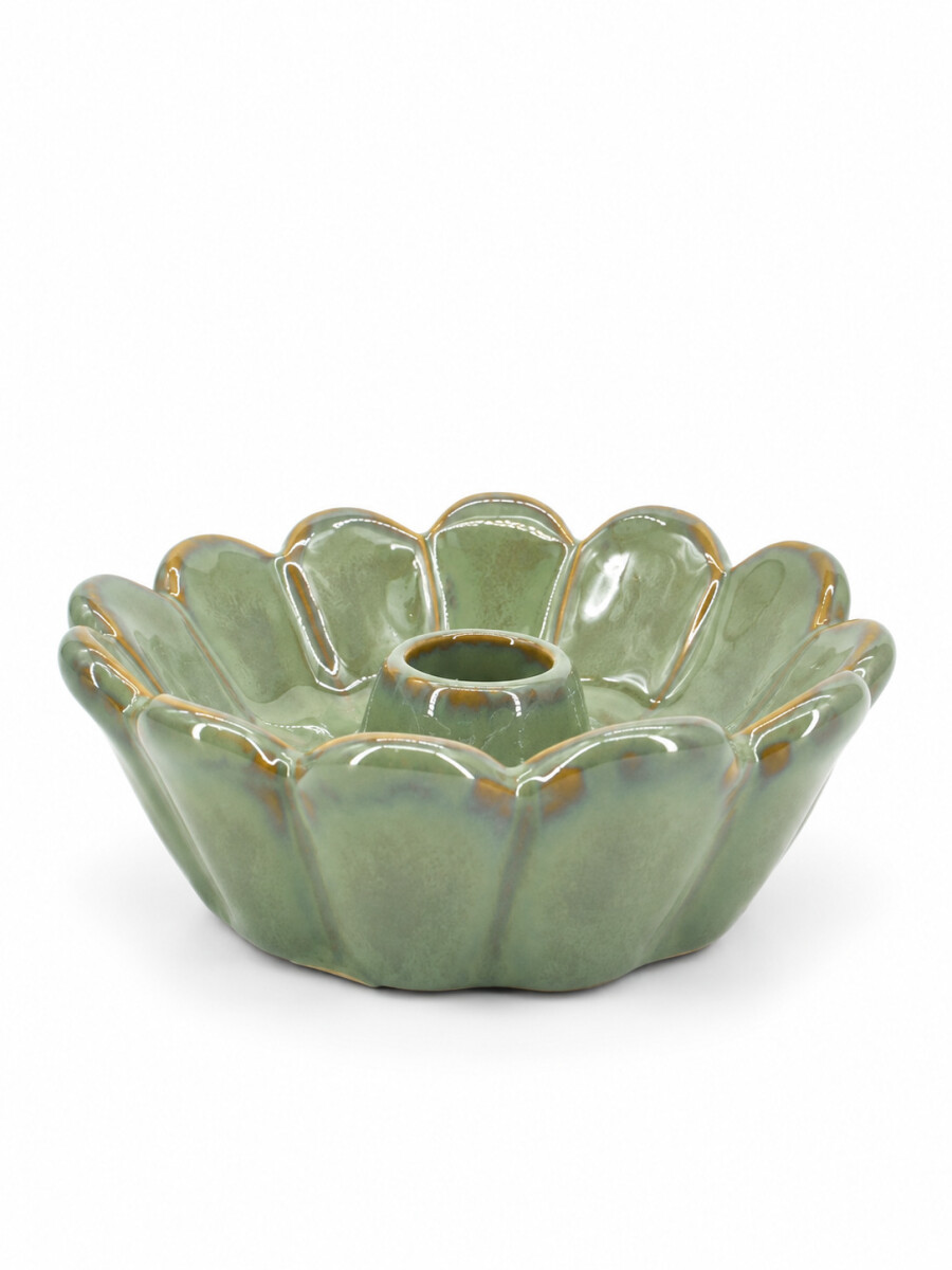 PORTAVELAS CON BASE - VERDE 