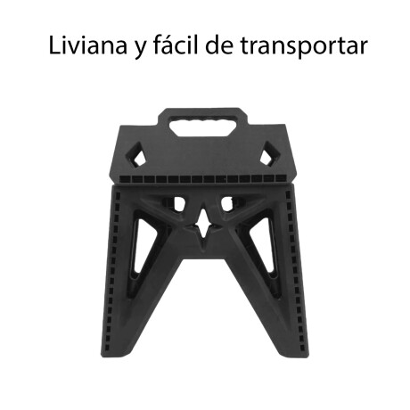 Banqueta Plegable Plástica Reforzada Compacto Negro