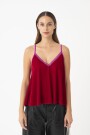 Top de bretel fino regulable Rojo