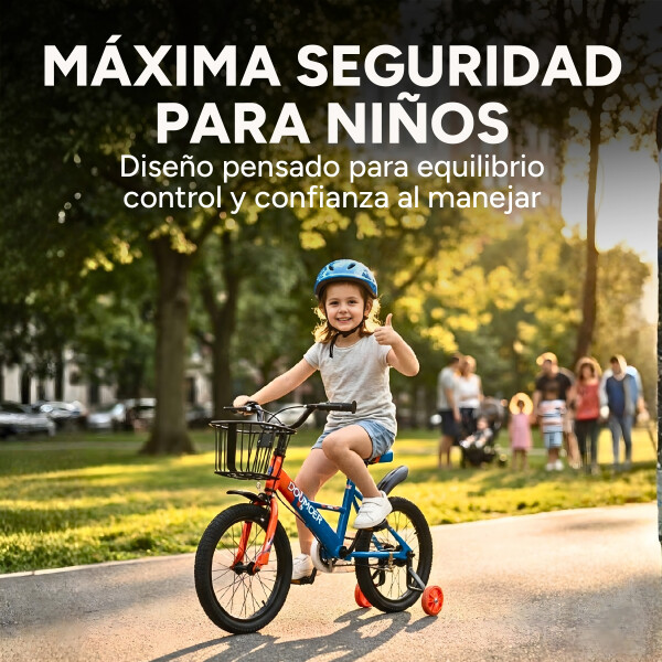 Bicicleta Infantil Doumoer R16 Canasto Parrilla Guardabarros Azul 1