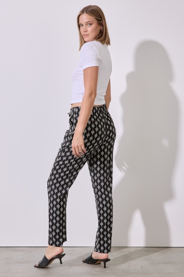 Pantalon Print BLANCO/NEGRO