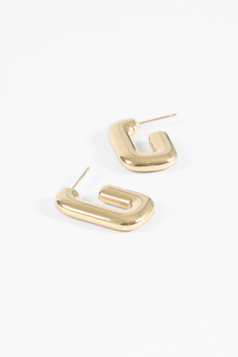 Aros acero ovalado dorado