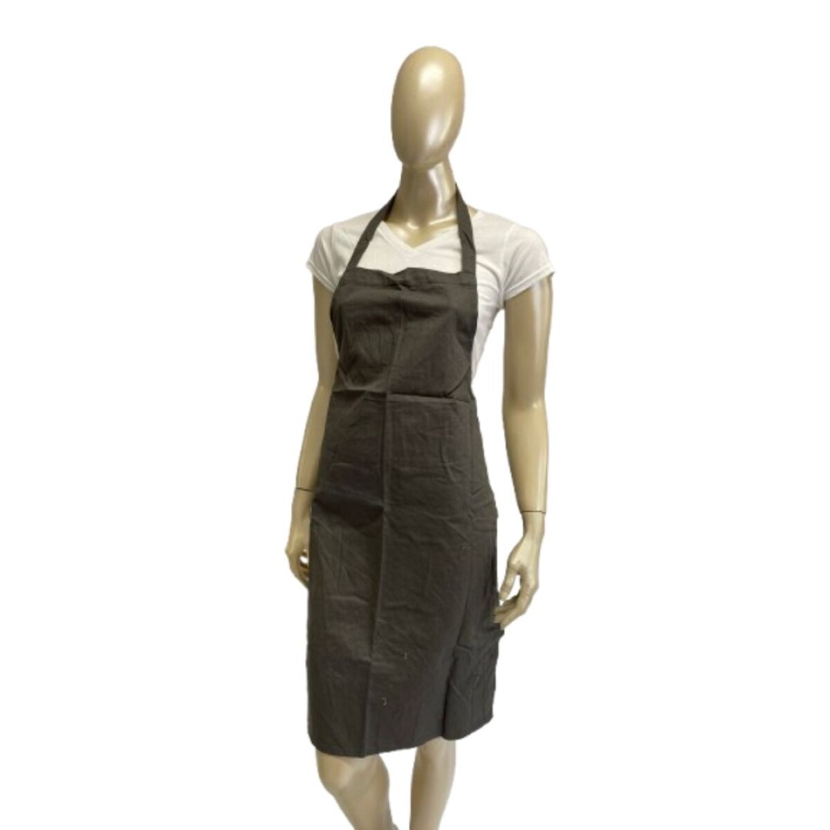 Delantal Básico Con Peto - Gris Oscuro 