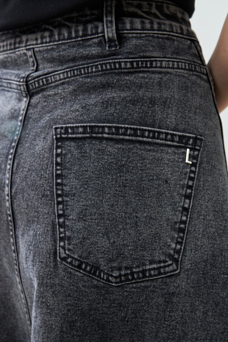 Maxi falda de jean gris oscuro