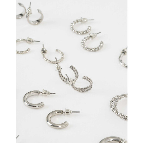 Aros Argollas Sets Plateado
