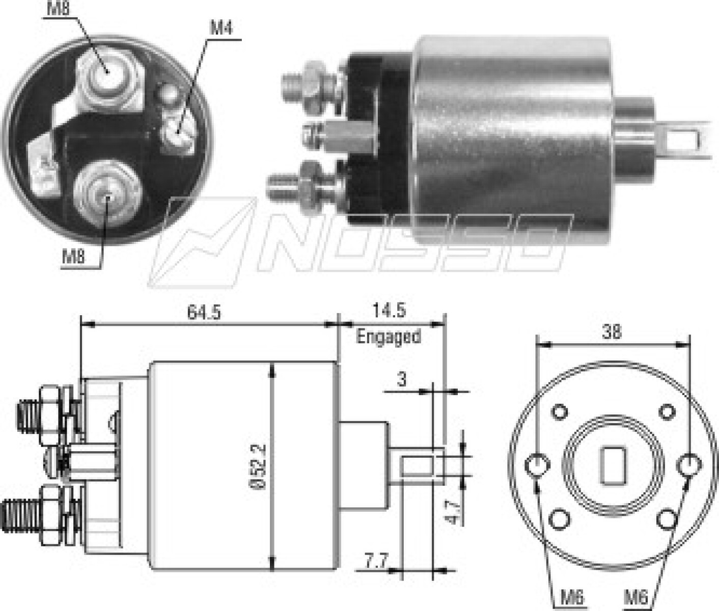 AUTOMATICO DE ARRANQUE - SOLENOIDE 12V L.INDIEL VW SENDA SAVE.GOL ZM 