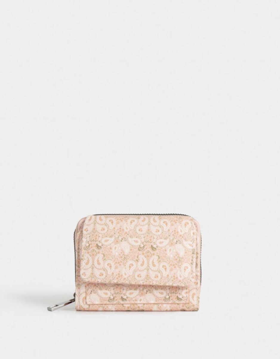 Billetera Cuerina Paisley - Rosa Viejo 