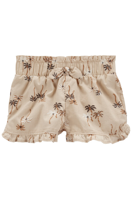 Set tres piezas, short y musculosa de popelina más body de algodón, diseño palmeras Sin color