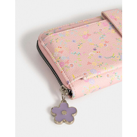 Billetera Fichero Crudo Estampado Flores