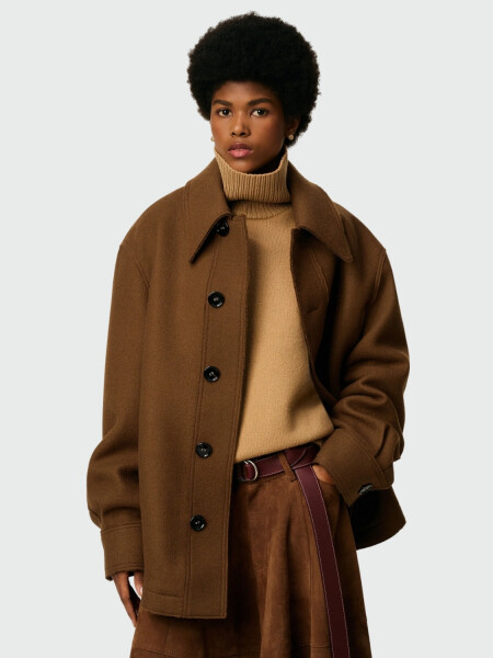 AMI PARIS - Campera Abotonada de Lana Alta Automática