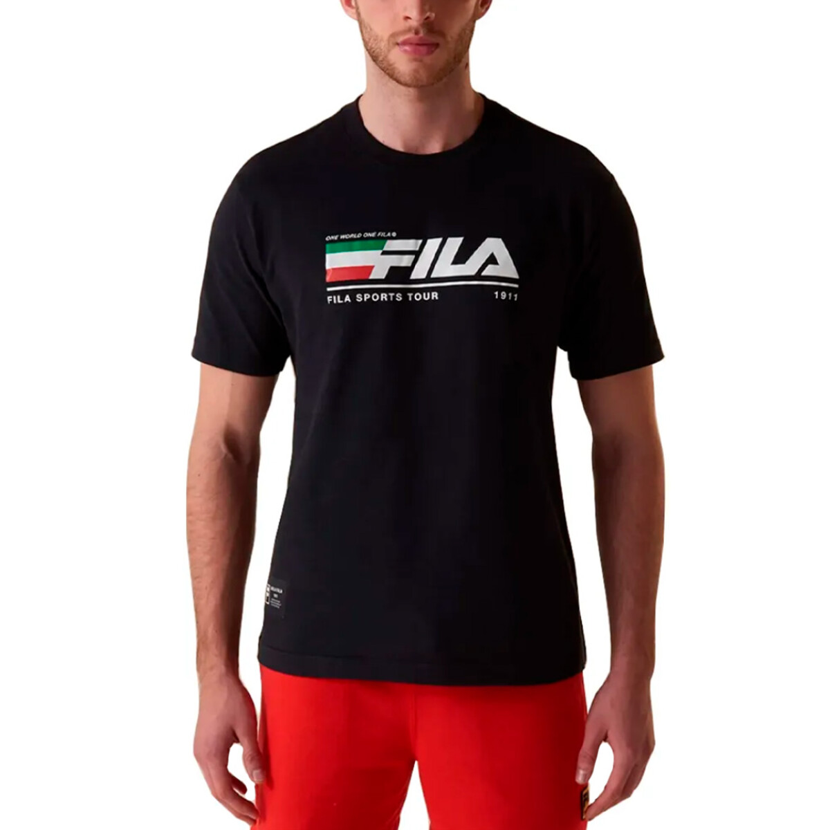 FILA Comfort tour motor sport Remera manga corta casual para hombre - Negro - Negro 