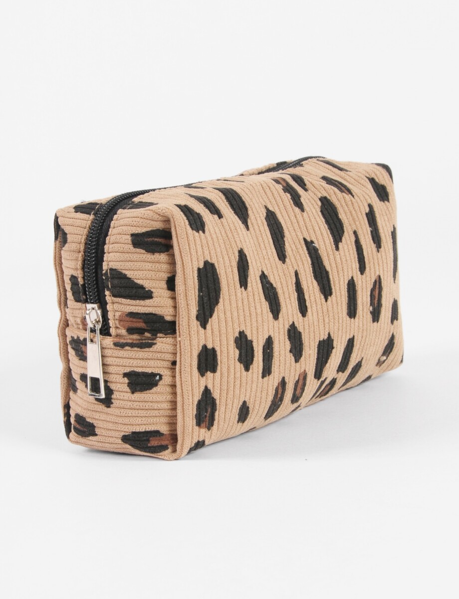 Estuche animal print - marrón 