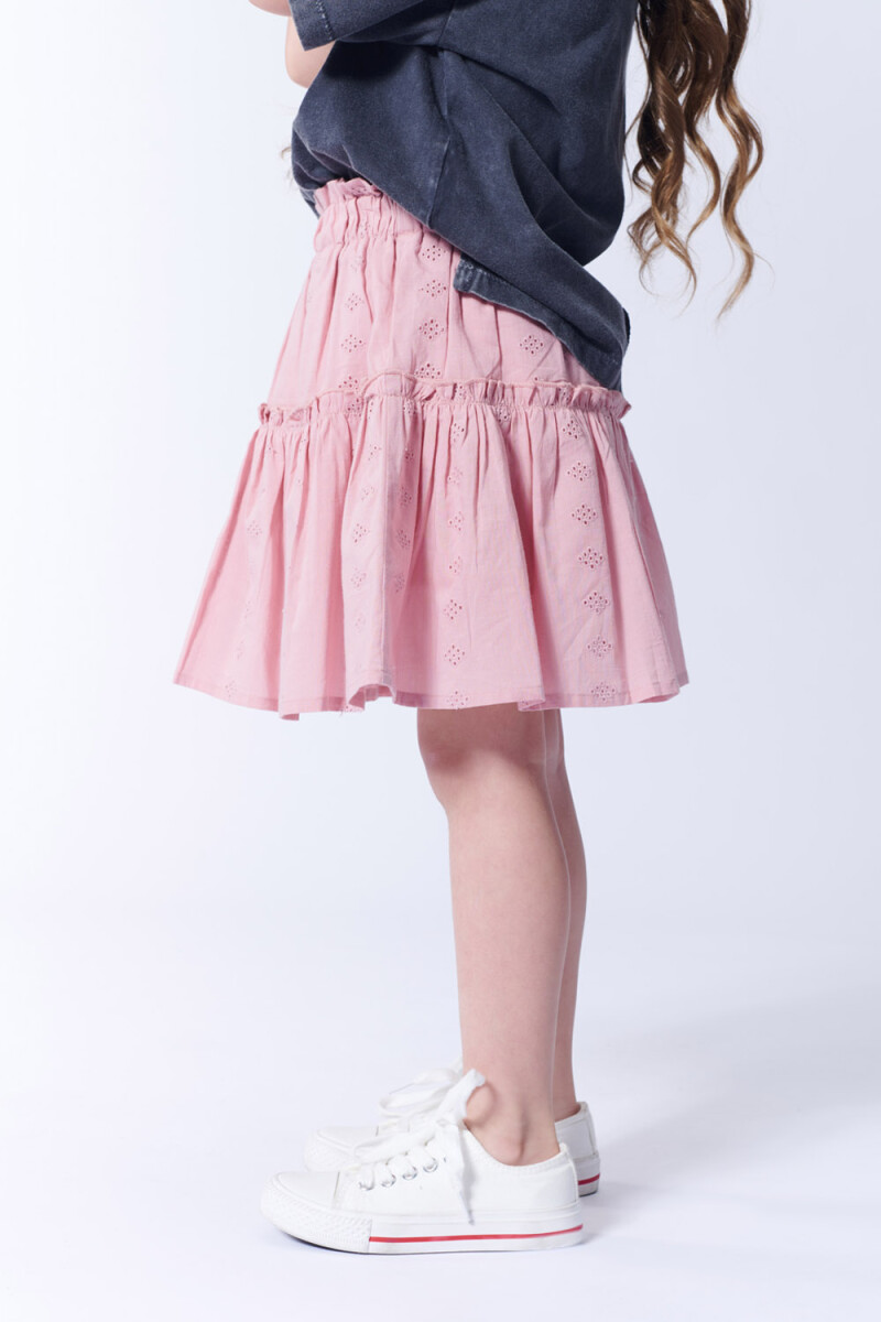 Pollera broderie Rosa