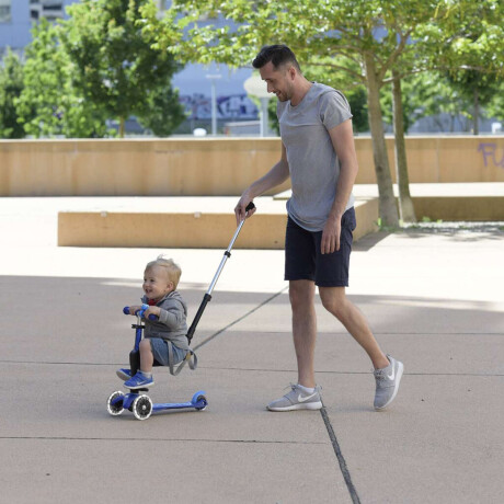 Monopatín 3 en 1 Micro Deluxe LED Ajustable con 3 Ruedas Azul