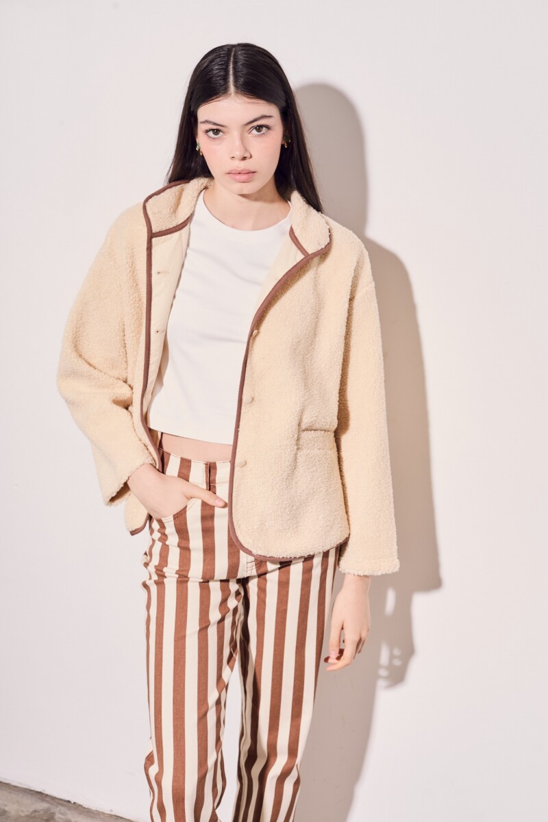 Campera Corderito Vegano Nácar