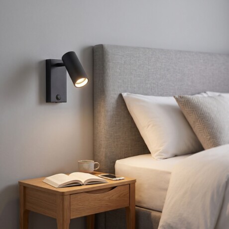 ARTEFACTO DE PARED LONG LETICIA ORIENTABLE Luminaria de Pared Long Leticia Negra