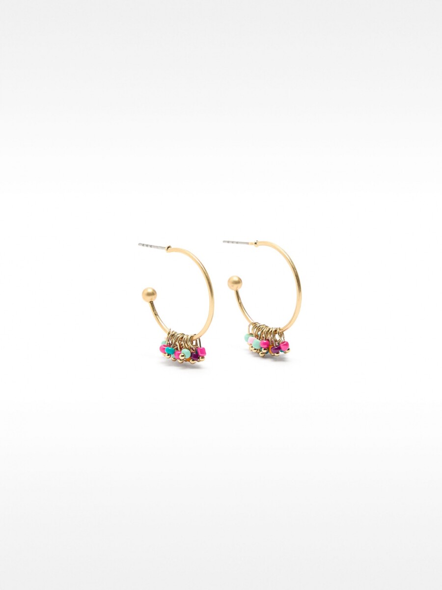Aros Abiertos Con Abalorios multicolor