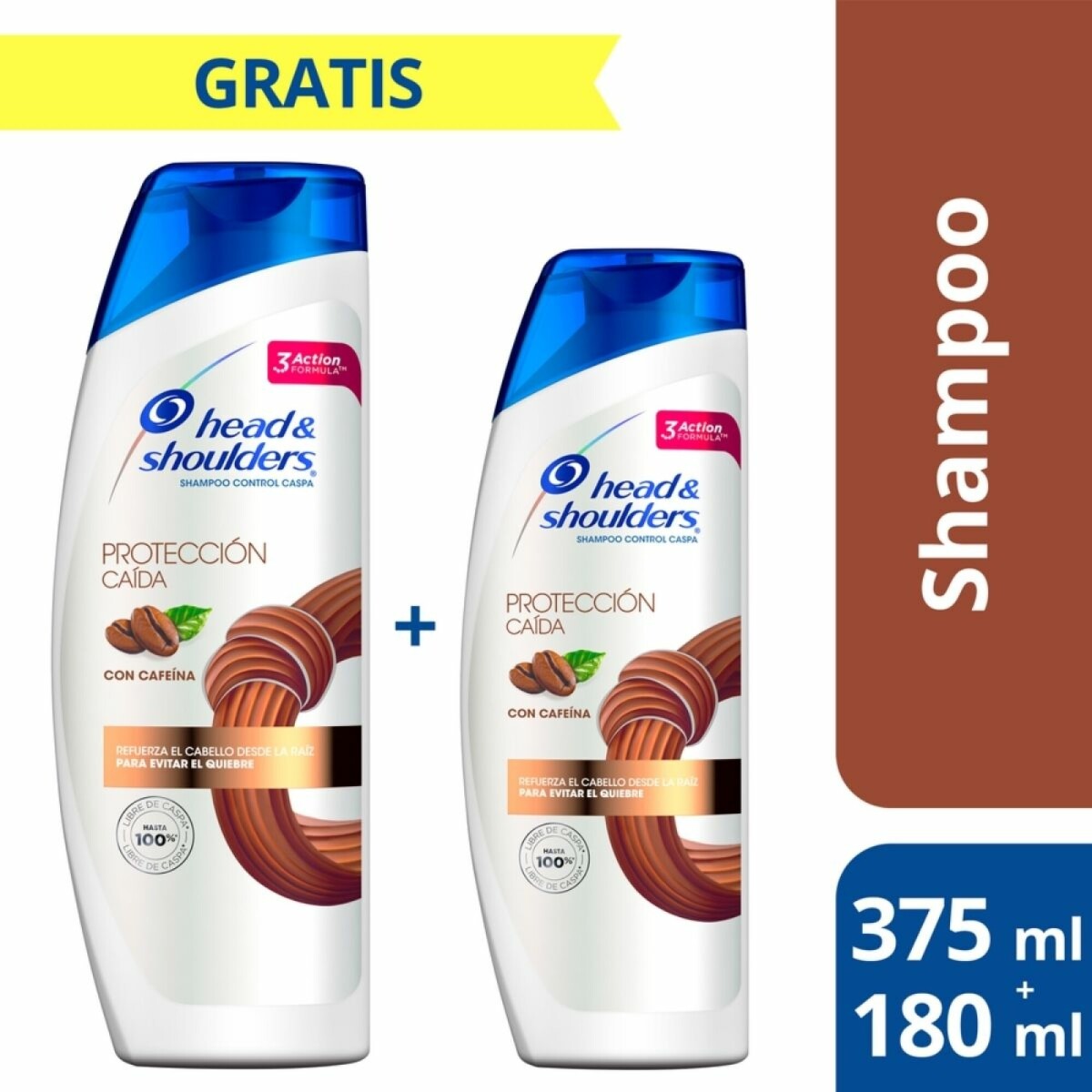 Pack Shampoo Head & Shoulders Protecciã“N Caida 375 ml + 180 ml 
