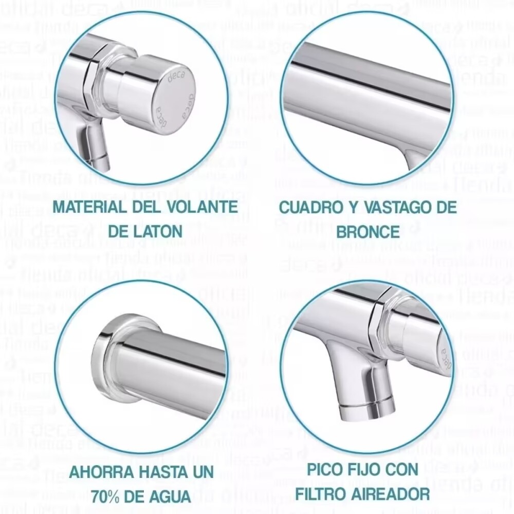 Grifería de lavatorio temporizado de pared Decamatic Eco cromo Brillante Grifería De Lavatorio Temporizado De Pared Decamatic Eco Cromo Brillante