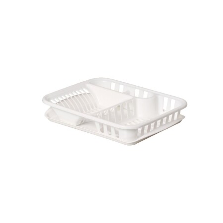 ESCURRIDOR DE PLATOS PLASTICO CON BANDEJA BLANCO
