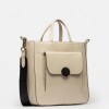 Shopper The Circle En Cuero Charol Arrugado Natural