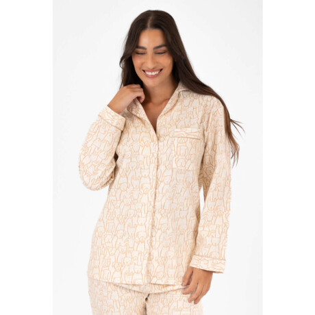 Pijama franela Beige