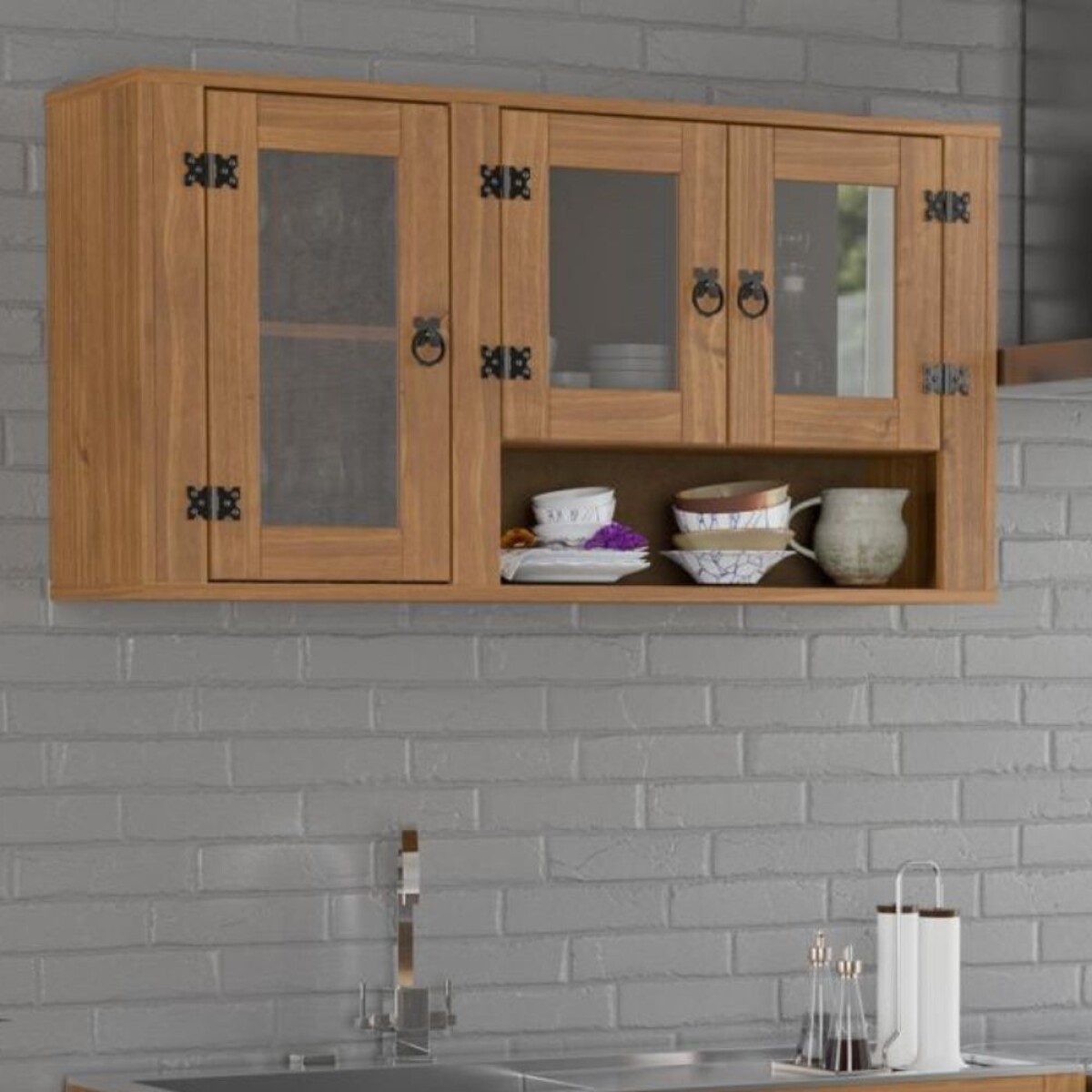 Aéreo 3 puertas Línea Naturale - Roble 